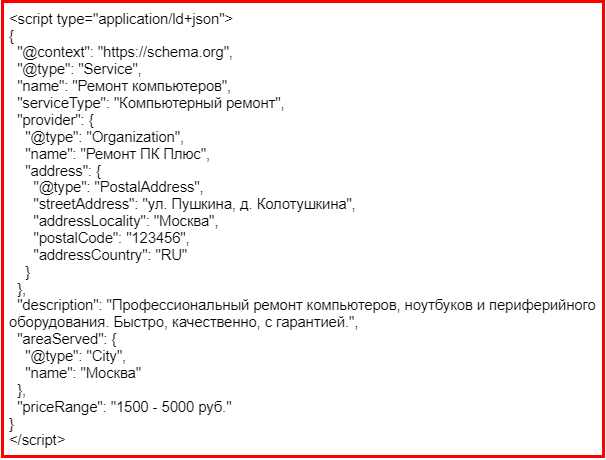 микроразметка услуг